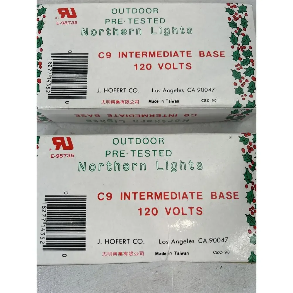 Lot Of 2 Packs‎ Vintage Clear Outdoor Christmas Lamp Bulbs Lights C.9 120 Volts